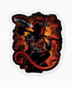 Sticker The Tiefling Warrior by AlemagliaDesigns